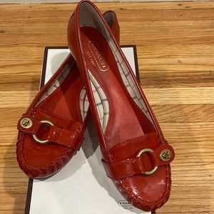 COACH Orchid Geranium Soft Patent Leather Loafers